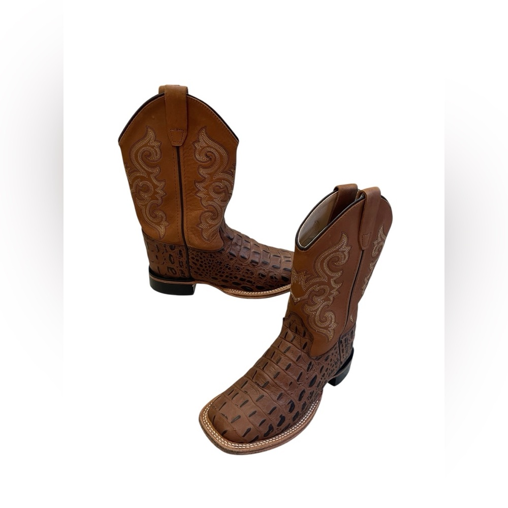 Old West Brown Kids Western Cowboy Boots